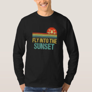 Camiseta Voe no pôr do sol Piloto de Drone Colorido Fpv Dro