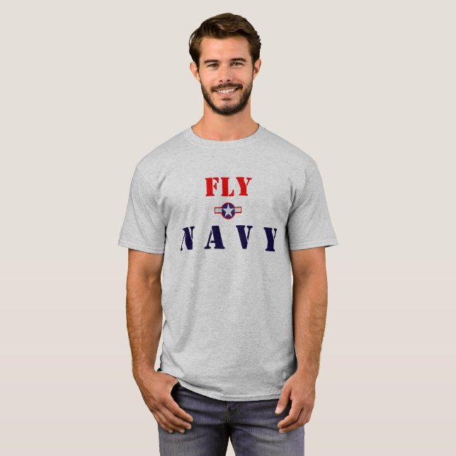 Camiseta Voe o marinho na parte dianteira, Avaition naval (Frente Completa)