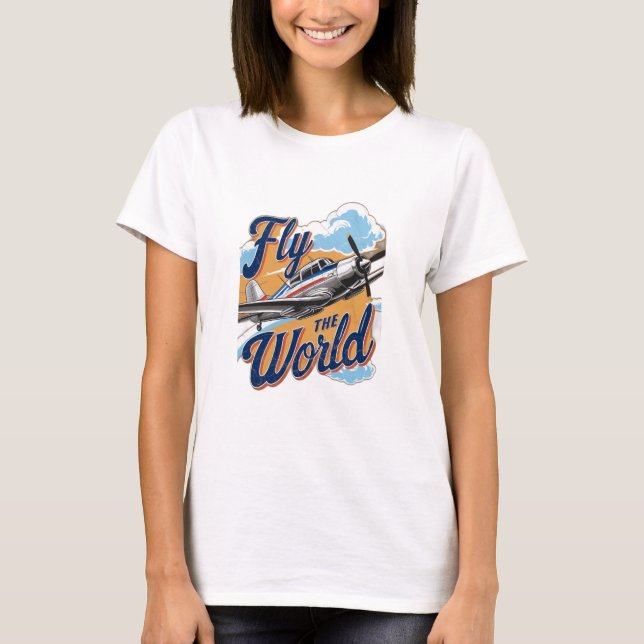 Camiseta Voe pelo mundo (Frente)