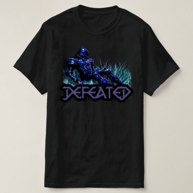 Camiseta VoidForge "Derrotado" Cavaleiro Caído de Fantasia  (Frente do Design)