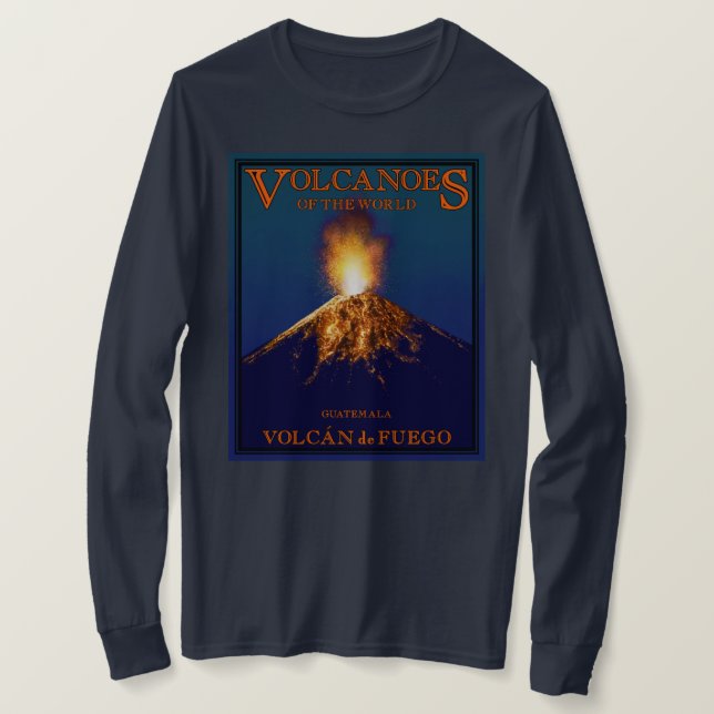 Camiseta Volcán de Fuego Guatemala Manga Longa (Frente do Design)