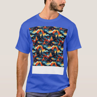 Camiseta Volcano Padrão Sem Costura Incêndio Montanha Lava 