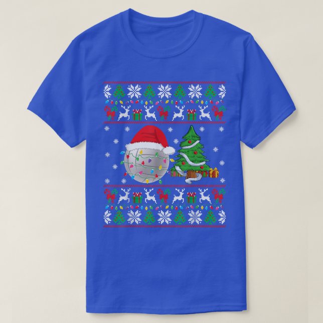 Camiseta Vôlei de Natal Feia Vestir Volley Xmas Ligh (Frente do Design)