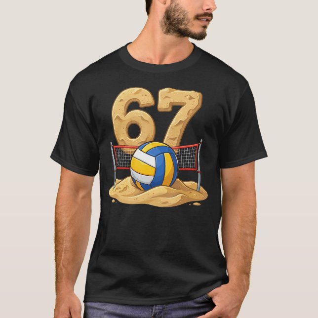 Camiseta Vôlei de Praia Engraçado 6 7 (Frente)