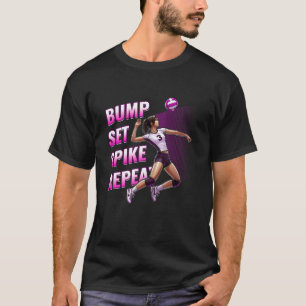 Camiseta Volei Feminino Bump Set Spike Repeat Pinkberry S