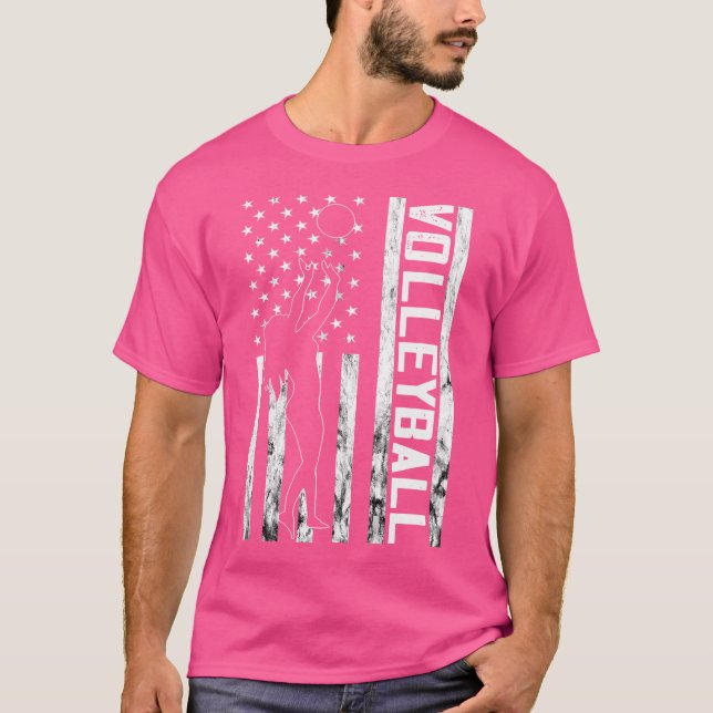 Camiseta Voleibol Americano Flag Beach Volleybal (Frente)