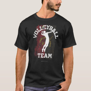 Camiseta Voleibol Angola Bandeiras Mulheres de Voleibol