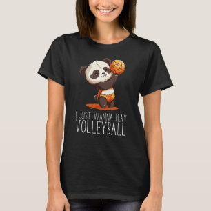 Camiseta Voleibol Baby Panda Eu só quero jogar Voleibol