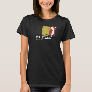 Camiseta Voleibol Bélgica Bandeira Mulheres de Voleibol