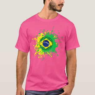 Camiseta Voleibol Brasileiro Com Bandeira Do Brasil