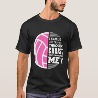 Camiseta Voleibol Cristão Eu Posso Fazer Todas As Coisas Fi