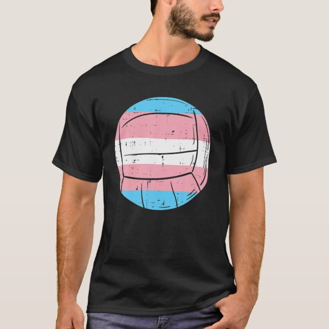 Camiseta Voleibol da Bandeira Transgênero Orgulho Trans (Frente)