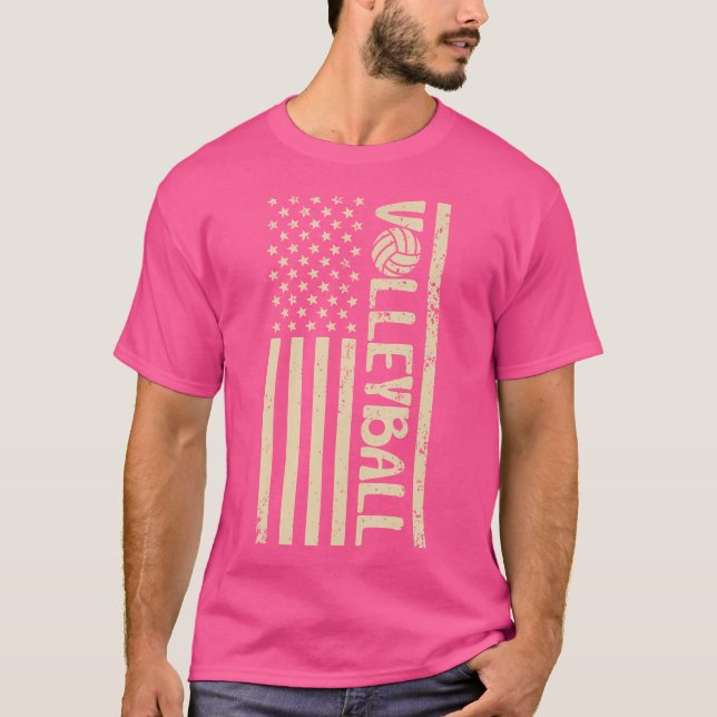 Camiseta Voleibol De Bandeira Americano Para Jogadores E At (Frente)