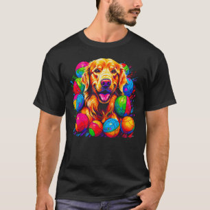Camiseta Voleibol de Cachorro Retriever Dourado Arte