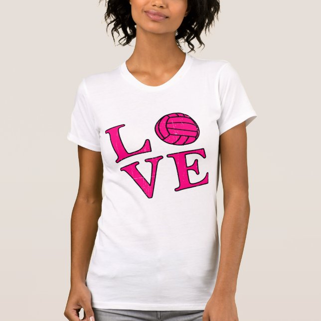 Camiseta Voleibol do amor (rosa) (Frente)
