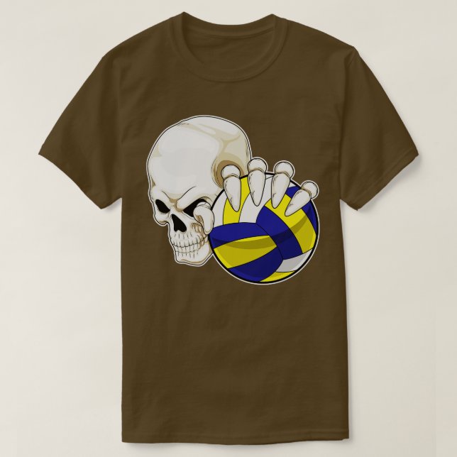 Camiseta Voleibol do crânio (Frente do Design)