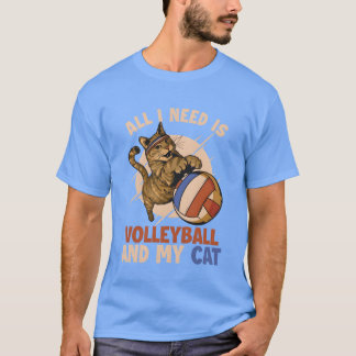 Camiseta Voleibol e meu Gato Adolescente Namorada de Gato