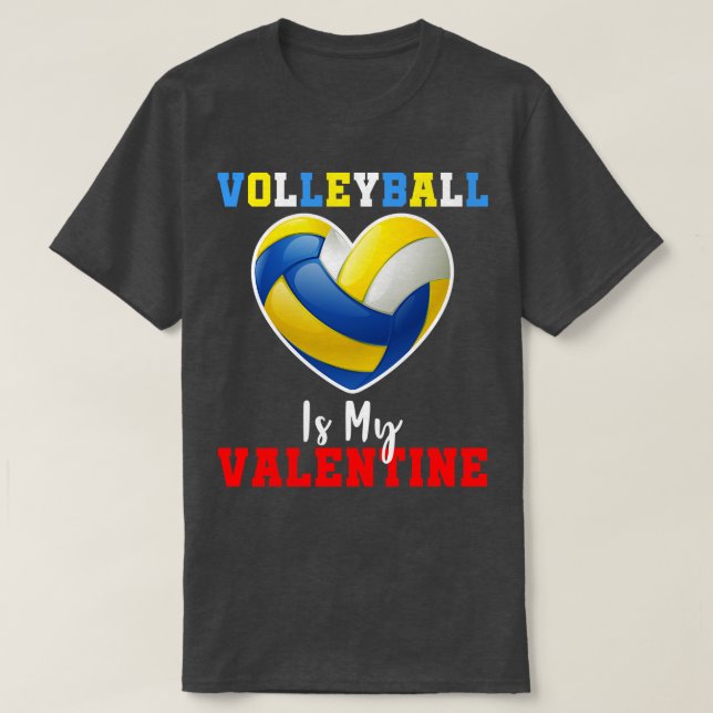 Camiseta Voleibol É Meu Namorados Engraçado Voleibol Feliz (Frente do Design)