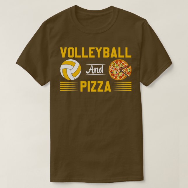 Camiseta Voleibol e pizza (Frente do Design)