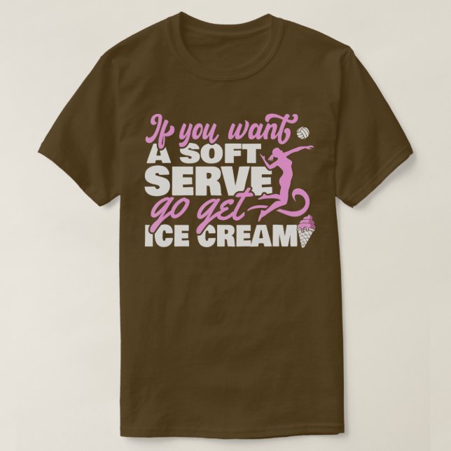 Camiseta Voleibol e raparigas Engraçado Soft Serve (Frente do Design)