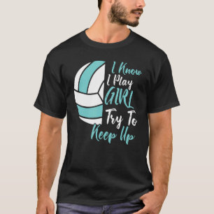 Camiseta Voleibol Engraçado Para Mulheres Jovens Voleibol