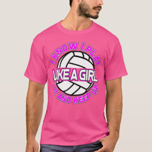 Camiseta Voleibol Engraçado Para Raparigas E Mulheres