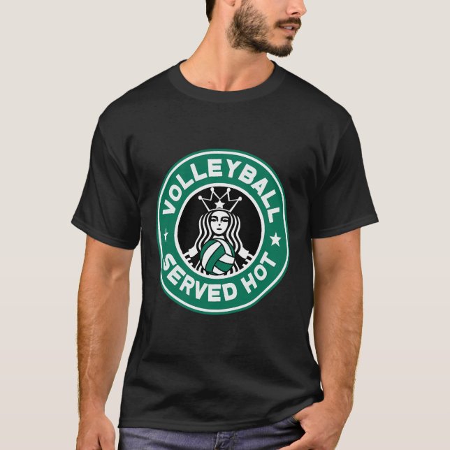 Camiseta Voleibol Engraçado Servido com presentes picantes (Frente)