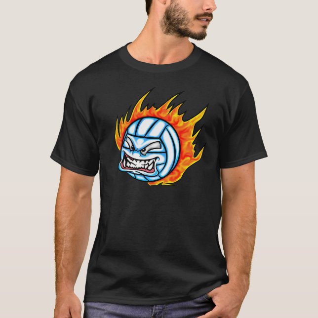 Camiseta voleibol flamejante (Frente)
