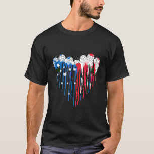 Camiseta Voleibol Heart Art Usa Bandeira Americana Para Vol