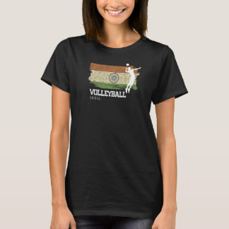 Camiseta Voleibol Índia Bandeira Mulheres de Voleibol