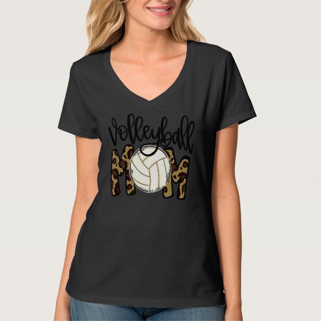 Camiseta Voleibol Mãe Bola Leopardo Dia de as mães 2 (Frente)
