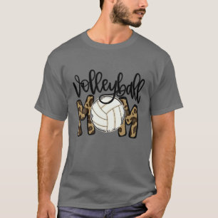 Camiseta Voleibol Mãe Leopardo Bola Engraçada Mãe Dia de
