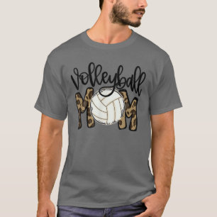 Camiseta Voleibol Mãe Leopardo Bola Engraçada Mãe Dia de as