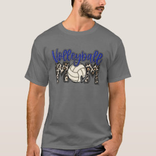 Camiseta Voleibol Mãe Leopardo Bola Engraçada Mãe Dia de as