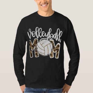 Camiseta Voleibol Mãe Leopardo Bola Engraçada Mãe Dia de as