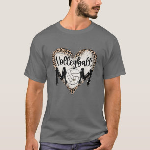 Camiseta Voleibol Mãe Leopardo Bola Engraçada Mãe Mãe M