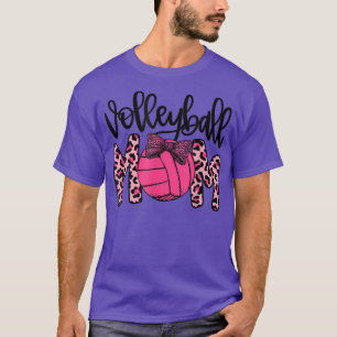 Camiseta Voleibol Mãe Leopardo Bola Engraçada Mamãe Cance d