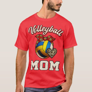 Camiseta Voleibol Mãe Leopardo Jogador de Voleibol Mães D