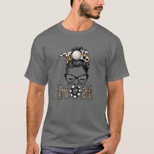 Camiseta Voleibol Mãe Leopardo Mensagem Engraçada Mãe Mãe M