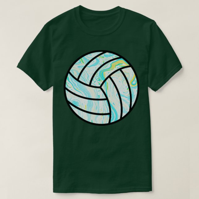 Camiseta Voleibol Marmoreado Azul E Amarelo (Frente do Design)