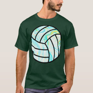 Camiseta Voleibol Marmoreado Azul E Amarelo