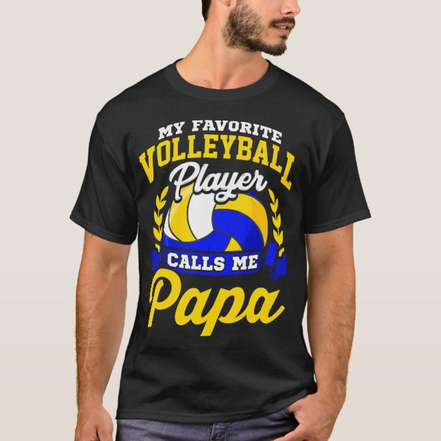 Camiseta Voleibol Meu Jogador de Voleibol Favorito Me Chama (Frente)