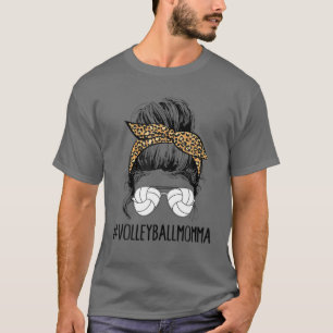 Camiseta Voleibol Momma Vida Mal Cabelo Maluco Leopardo Mot