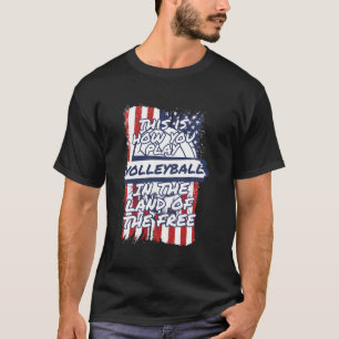 Camiseta Voleibol Norte-Americano Flag Vball Beach - Voleib