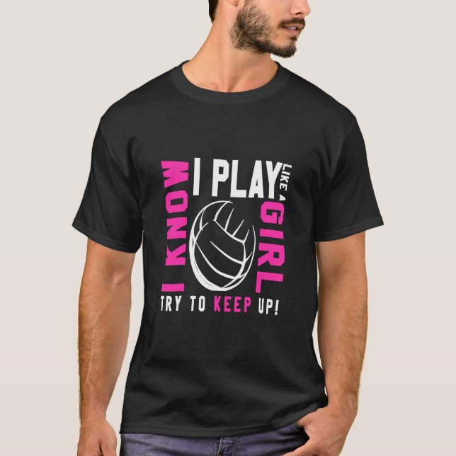 Camiseta Voleibol Para Garotas Adolescentes Jogam Como Uma  (Frente)