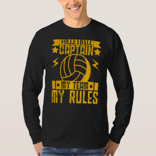 Camiseta Voleibol Para Homens E Mulheres Capitão Minha Equi
