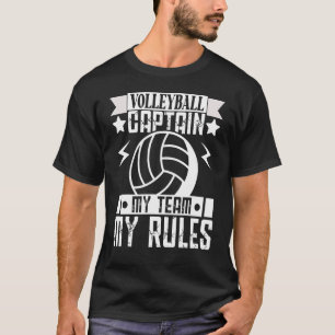 Camiseta Voleibol Para Homens E Mulheres Capitão Minha Equi