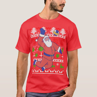 Camiseta Voleibol Santa Claus Ugly Natal