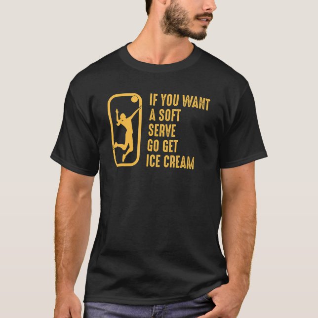 Camiseta Voleibol Se Quiser Um Sorvete Suave Vai Buscar Gel (Frente)