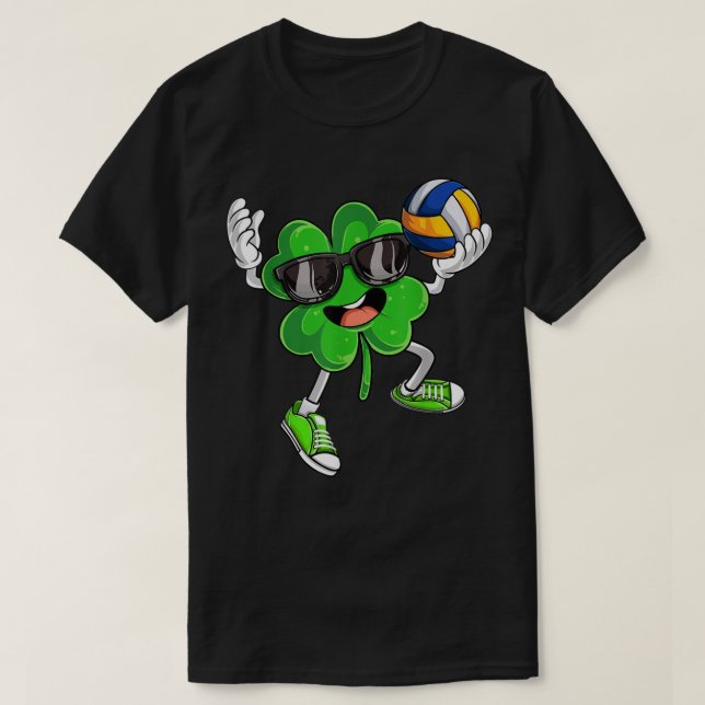 Camiseta Voleibol Shamrock Lucky Clover Irish St Patricks (Frente do Design)